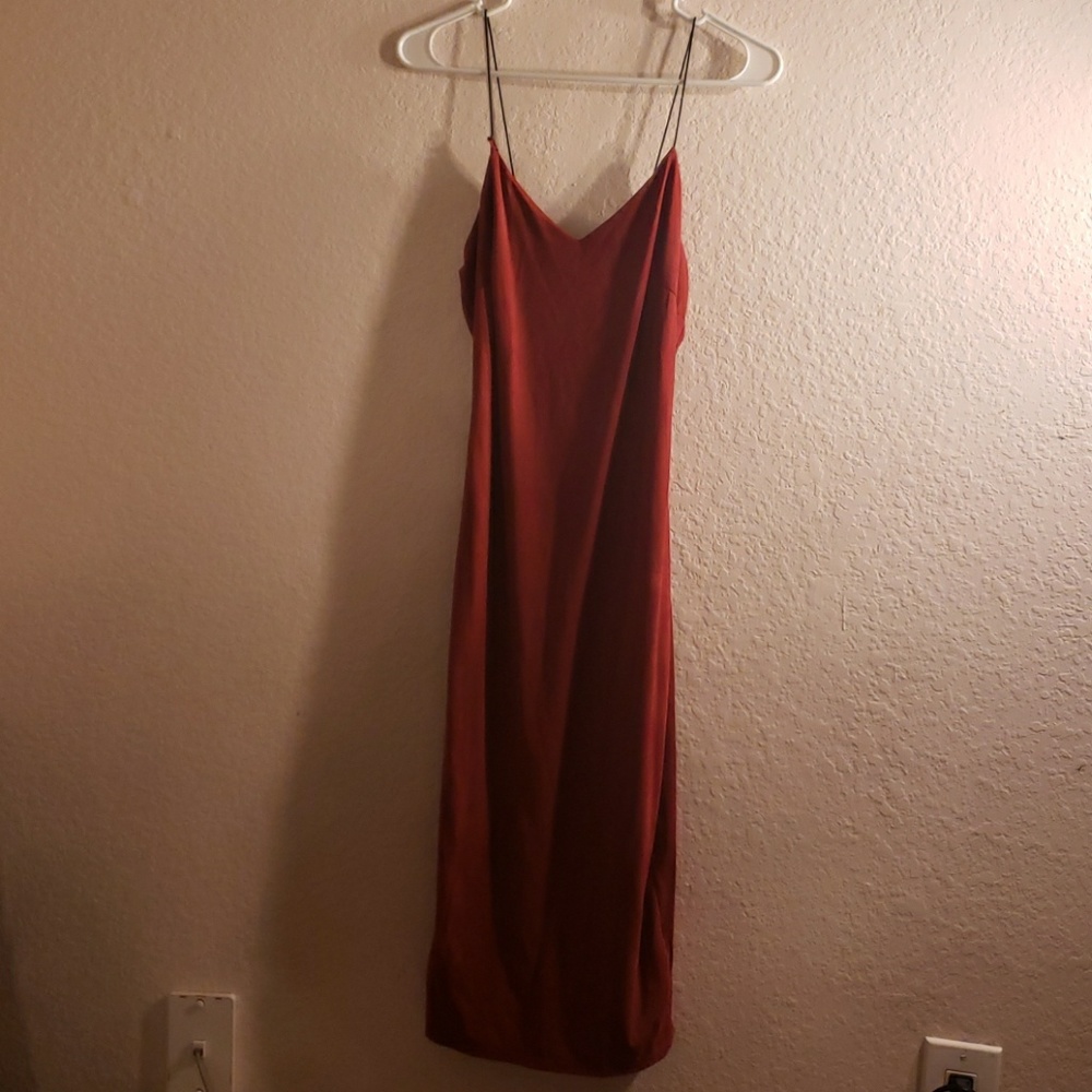 Midi suede dress
